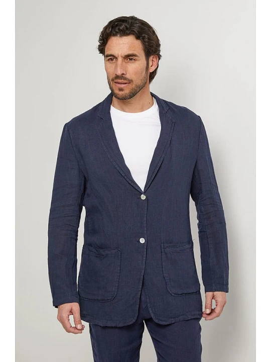 Zdjęcie produktu Lin Passion Lniana marynarka w kolorze granatowym rozmiar: M/L