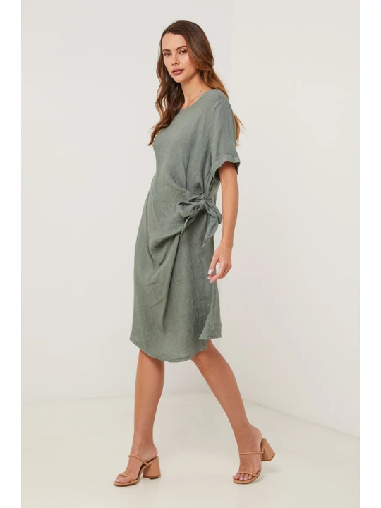 Zdjęcie produktu Lin Passion Lniana sukienka w kolorze khaki rozmiar: 40 / 42