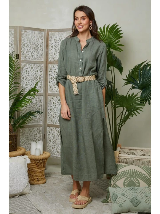 Zdjęcie produktu Lin Passion Lniana sukienka w kolorze khaki rozmiar: 40 / 42