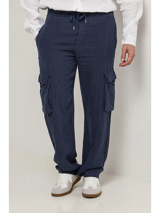Zdjęcie produktu Lin Passion Lniane bojówki w kolorze granatowym rozmiar: M / L