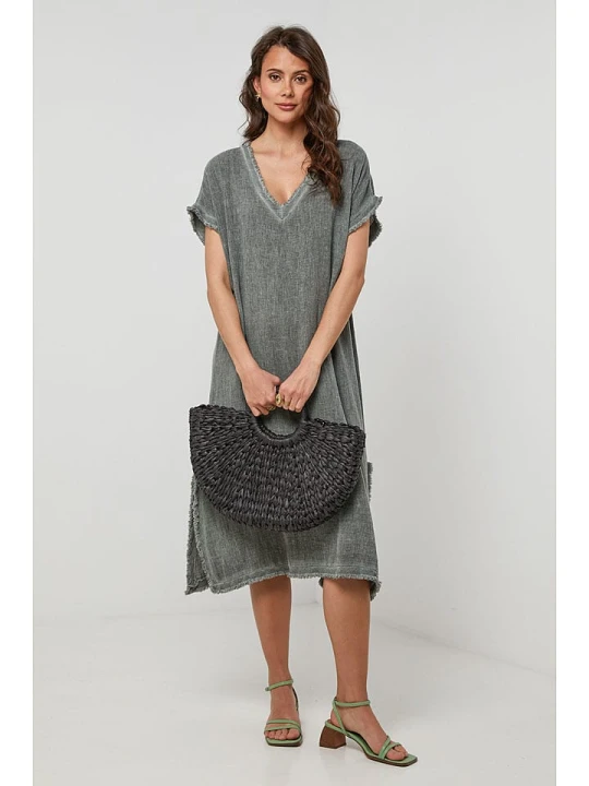 Zdjęcie produktu Lin Passion Sukienka w kolorze khaki rozmiar: 36 / 38