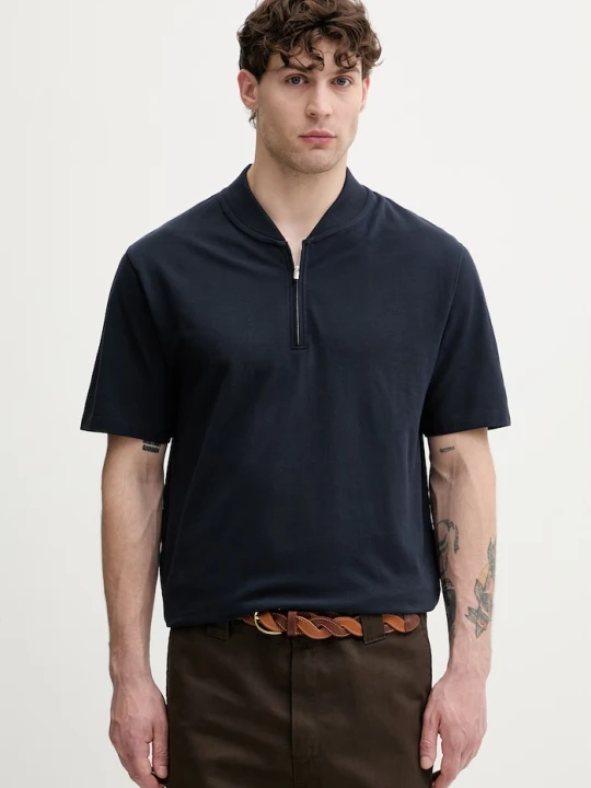 Zdjęcie produktu Lindbergh polo męskie bawełniane granatowy