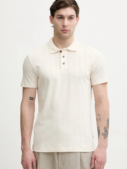 Zdjęcie produktu Lindbergh polo męskie bawełniane beżowy