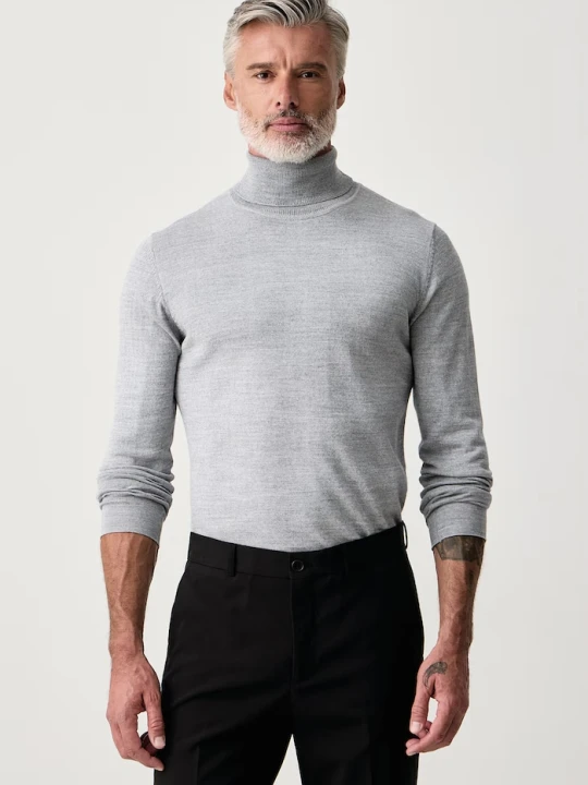 Zdjęcie produktu Lindbergh sweter męski z wełną merino szary