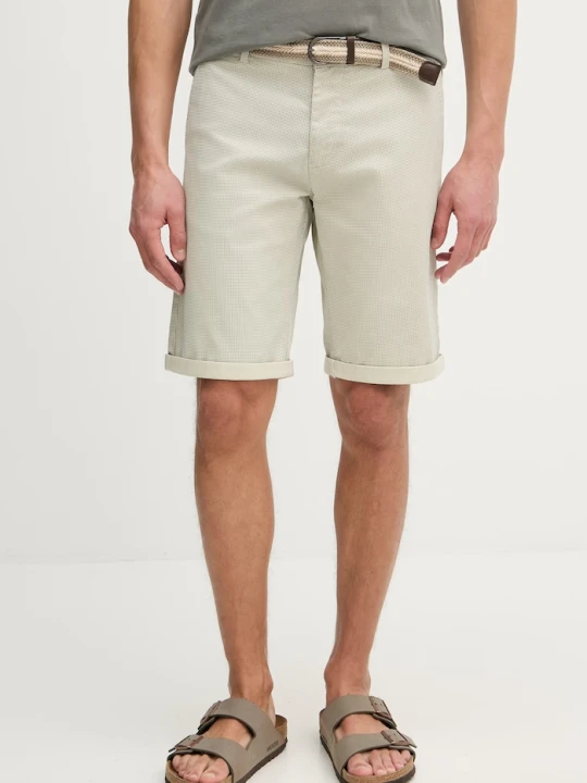 Zdjęcie produktu Lindbergh szorty chino męskie bawełniane z elastanem beżowy