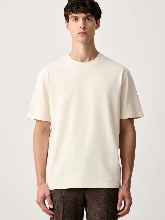 Zdjęcie produktu Lindbergh T-shirt męski bawełniany beżowy