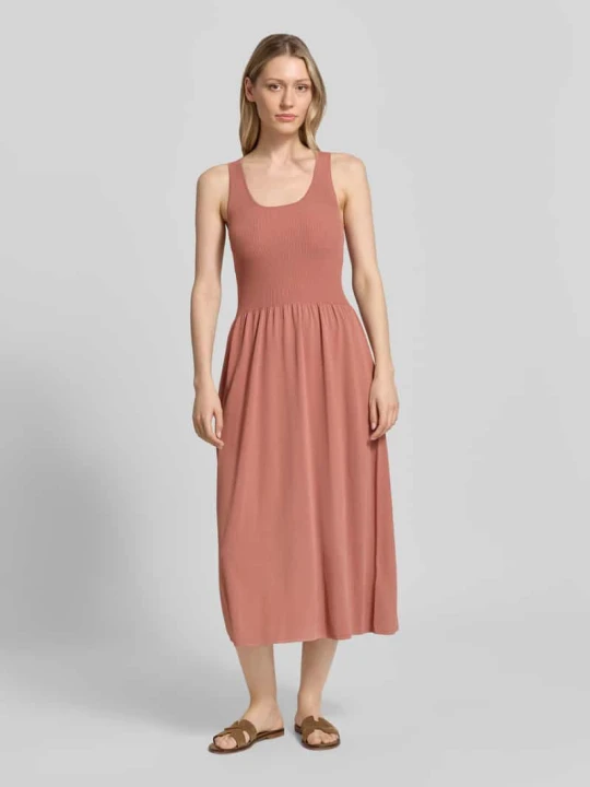 Zdjęcie produktu linia a sukienka z dzianiny z mieszanka wiskozy model 'CALIBRI' Weekend Max Mara Terakotowy