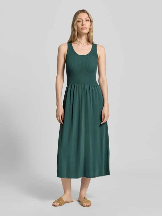 Zdjęcie produktu linia a sukienka z dzianiny z mieszanka wiskozy model 'CALIBRI' Weekend Max Mara Ciemnozielony
