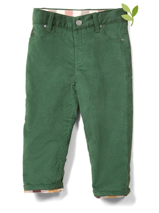 Zdjęcie produktu Little Green Radicals Spodnie sztruksowe w kolorze zielonym rozmiar: 116