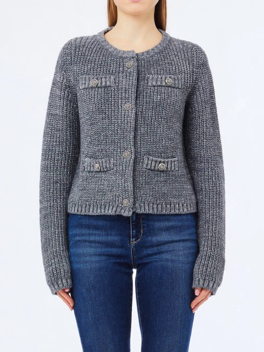 Zdjęcie produktu Liu Jo Alpaca And Wool Blend Cardigan Steel
