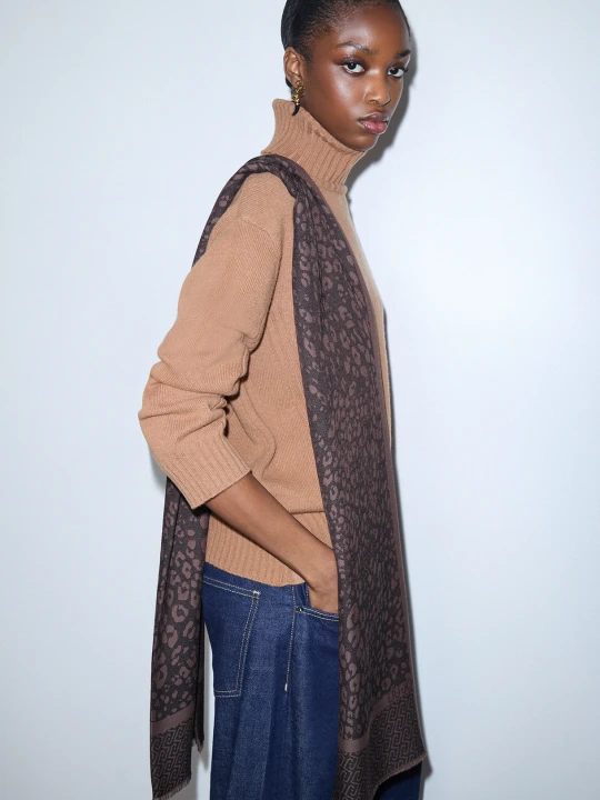 Zdjęcie produktu Liu Jo Animal Print Jacquard Stole With Logo czarny
