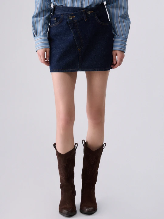 Zdjęcie produktu Liu Jo Asymmetric Denim Miniskirt Normal Wash