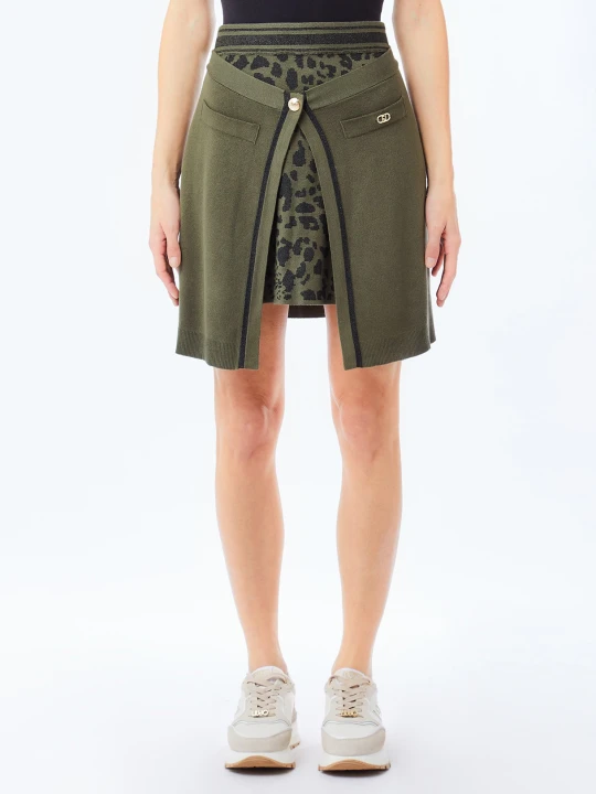 Zdjęcie produktu Liu Jo Asymmetrical Knit Miniskirt Olive Green