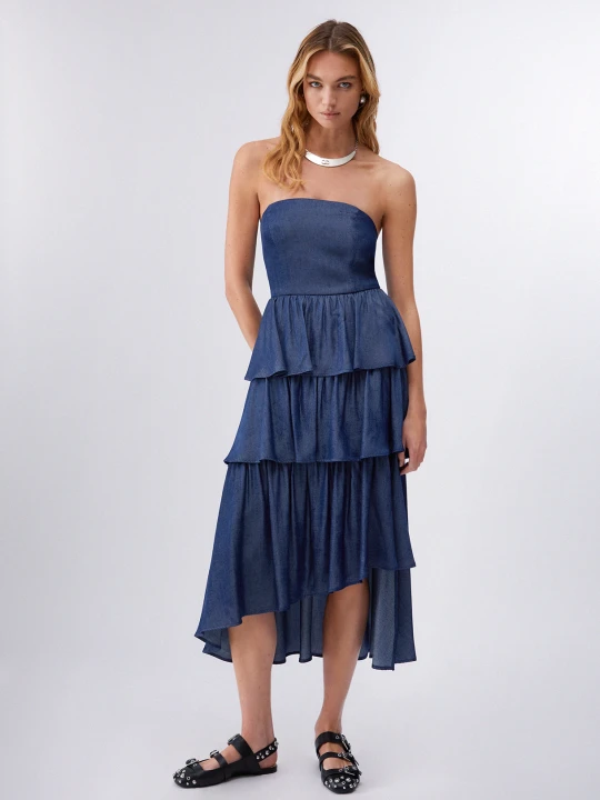 Zdjęcie produktu Liu Jo Asymmetrical Midi Dress Dark Denim
