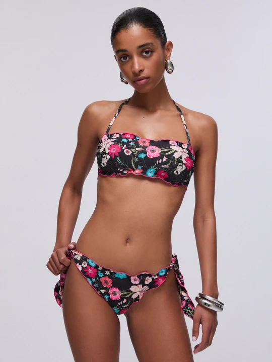 Zdjęcie produktu Liu Jo Bandeau Bikini Top And Bottom Floral Black