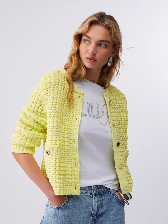 Zdjęcie produktu Liu Jo Bark-stitch Cardigan żółty