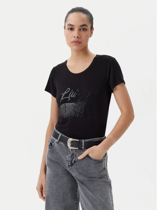 Zdjęcie produktu Liu Jo Beachwear T-Shirt VA5157 JS360 Czarny Regular Fit
