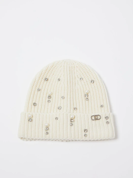 Zdjęcie produktu Liu Jo Beanie Hat With Rhinestones And Pearls Butter