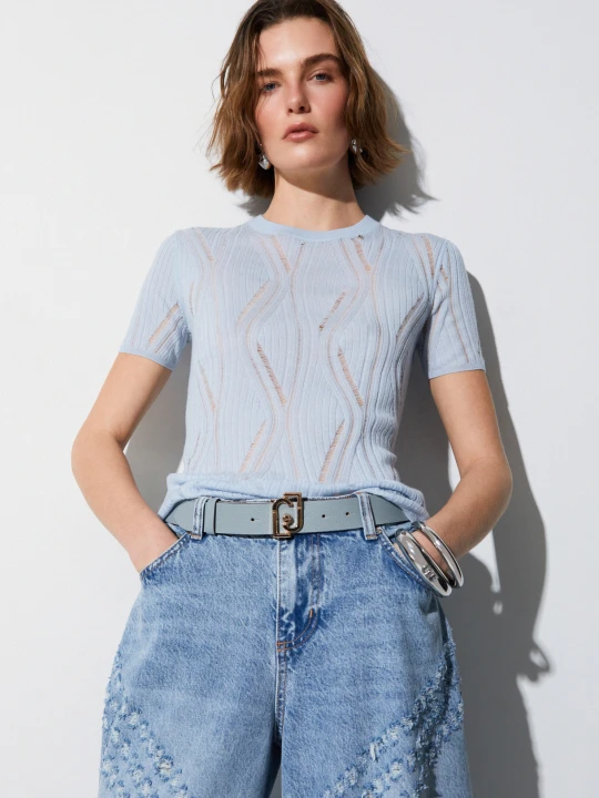 Zdjęcie produktu Liu Jo Belt With Logo Light Blue