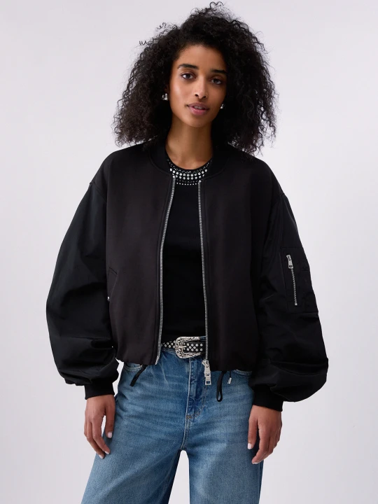 Zdjęcie produktu Liu Jo Bomber Jacket With Drawstring czarny