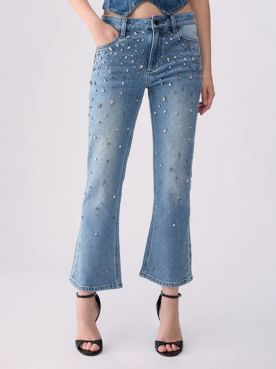 Zdjęcie produktu Liu Jo Bootcut Jeans With Rhinestones Light Denim