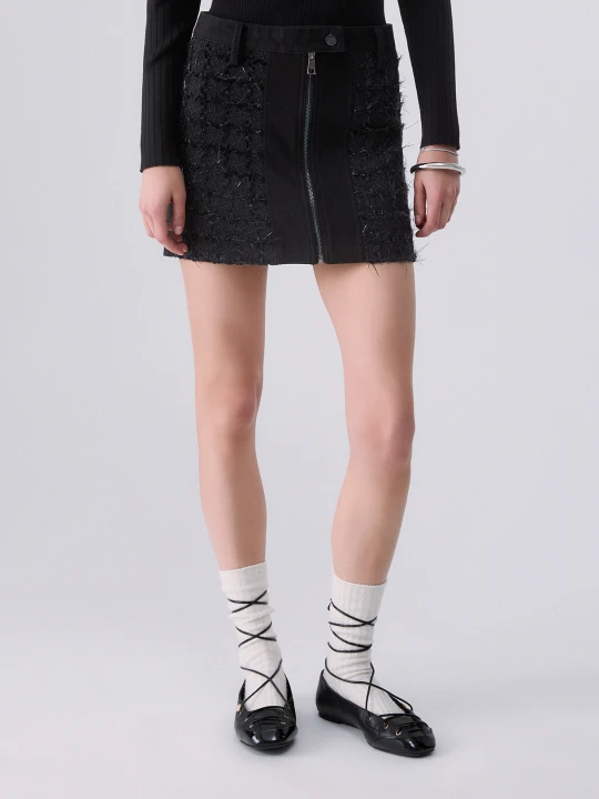 Zdjęcie produktu Liu Jo Bouclé Mini Skirt With Zip czarny