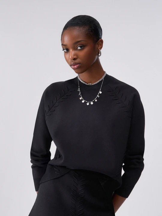 Zdjęcie produktu Liu Jo Knit Boxy With Details Woven czarny