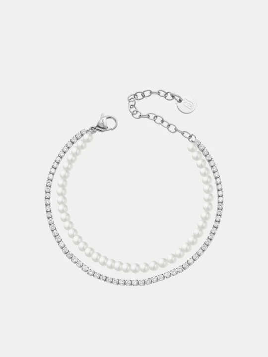 Zdjęcie produktu Liu Jo Bracelet With Beads And Diamantés srebrny