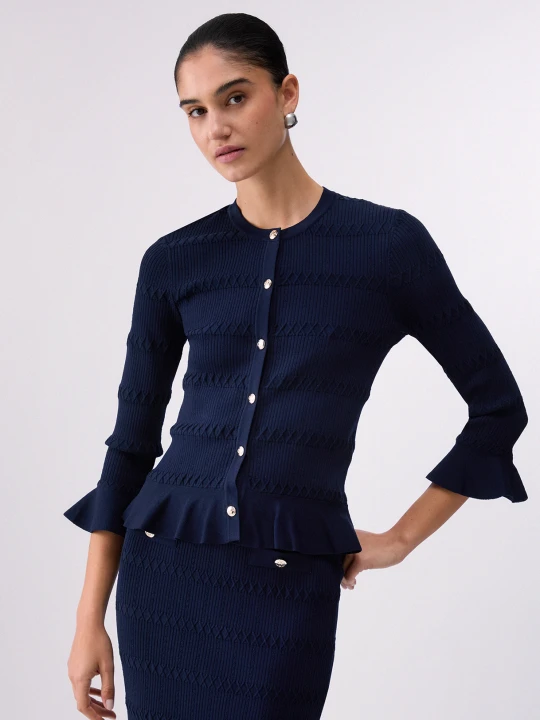 Zdjęcie produktu Liu Jo Cardigan With Flounces Dark Blue