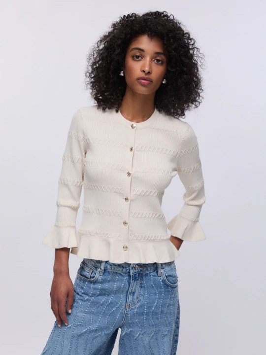 Zdjęcie produktu Liu Jo Cardigan With Flounces Cappuccino