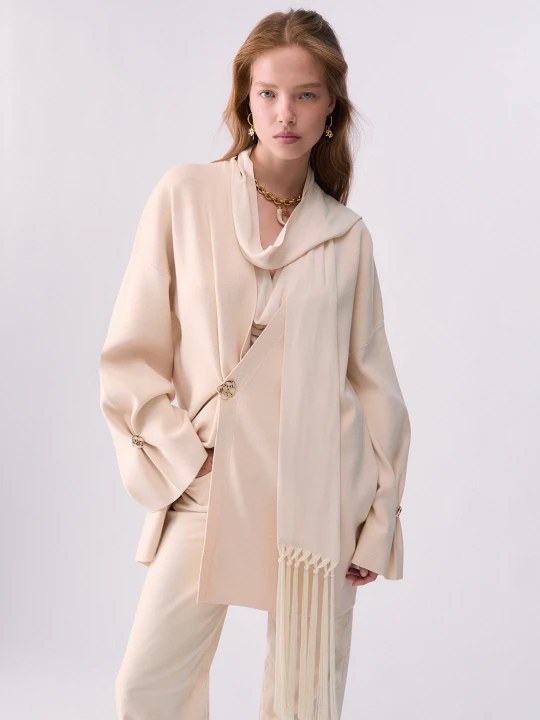 Zdjęcie produktu Liu Jo Cardigan With Jewel Buttons Cream
