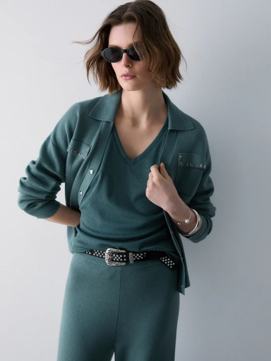 Zdjęcie produktu Liu Jo Cardigan With Pockets Khaki Green