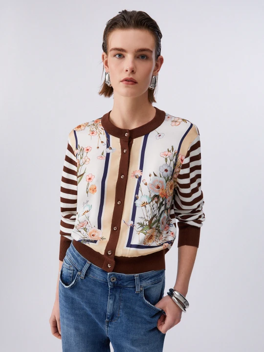 Zdjęcie produktu Liu Jo Cardigan With Printed Twill Insert