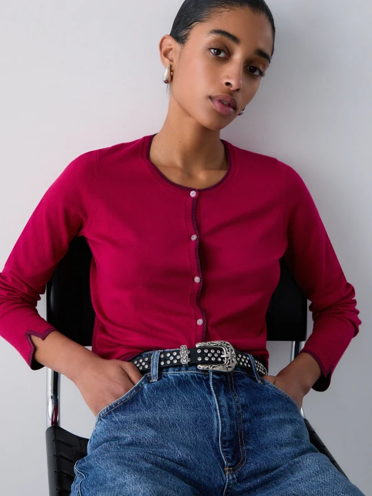 Zdjęcie produktu Liu Jo Cardigan With Slits czerwony