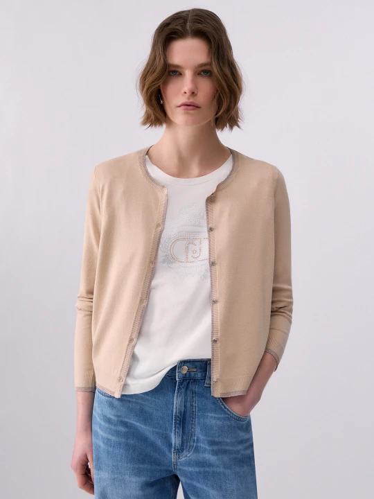 Zdjęcie produktu Liu Jo Cardigan With Slits beżowy