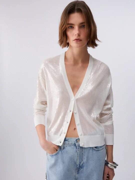 Zdjęcie produktu Liu Jo Cardigans With Sequins biały