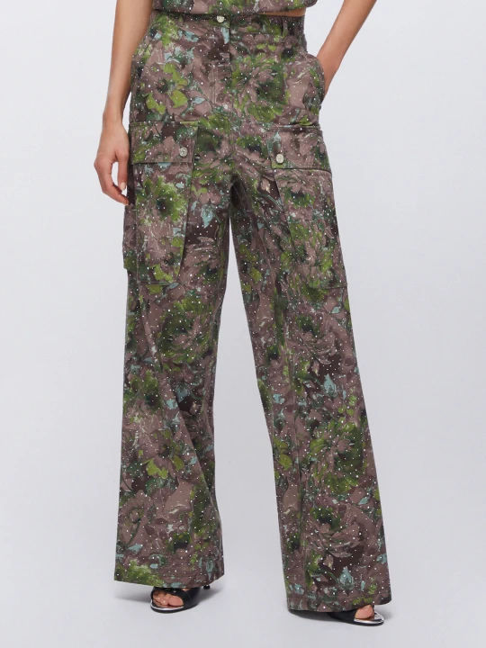 Zdjęcie produktu Liu Jo Cargo Pants Green Floral