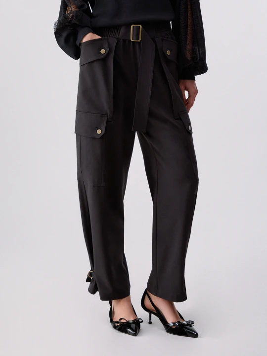 Zdjęcie produktu Liu Jo Cargo Trousers In Flannel czarny