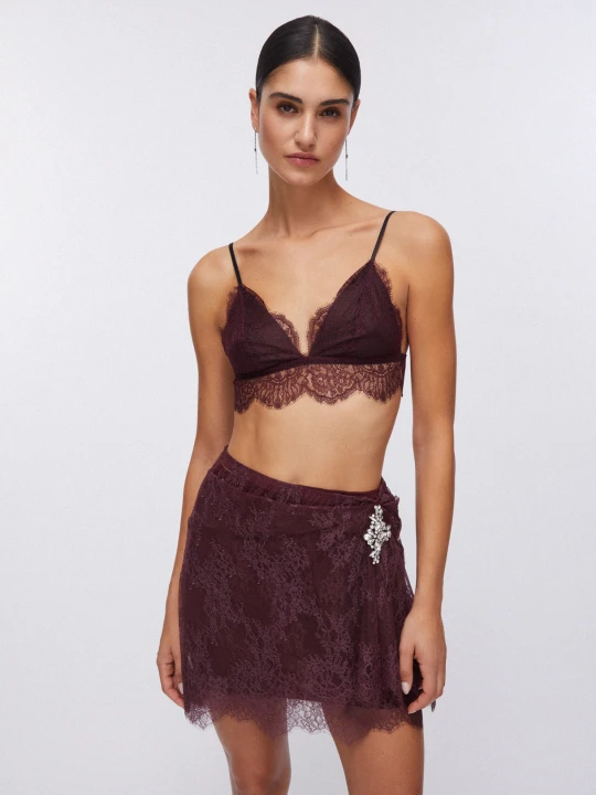 Zdjęcie produktu Liu Jo Chantilly Lace Bralette Dark Brown