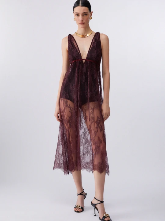 Zdjęcie produktu Liu Jo Chantilly Lace Dress Dark Brown