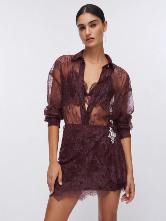 Zdjęcie produktu Liu Jo Chantilly Lace Shirt Dark Brown