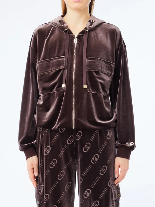 Zdjęcie produktu Liu Jo Chenille Hoodie Chocolate