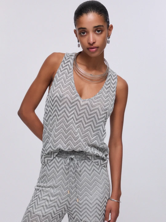 Zdjęcie produktu Liu Jo Chevron Knit Top szary