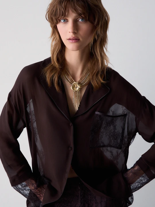 Zdjęcie produktu Liu Jo Choker Necklace With Rosa And Fringe złoty