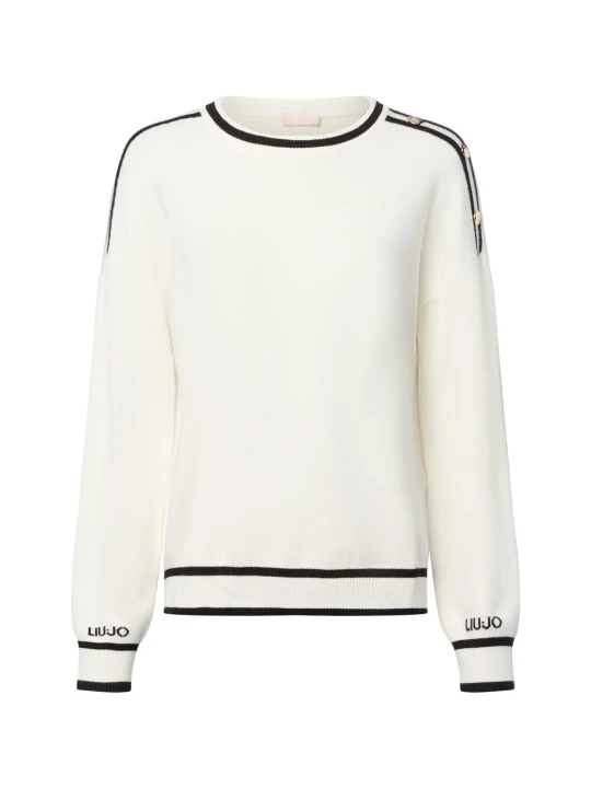 Zdjęcie produktu Liu Jo Collection Sweter z dzianiny - Maglia chiusa Kobiety wiskoza biały | czarny