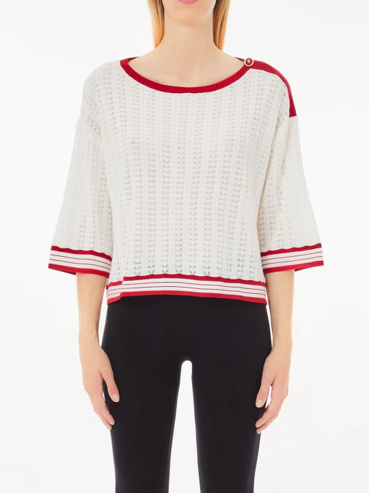 Zdjęcie produktu Liu Jo Cotton And Cashmere Sweater biały