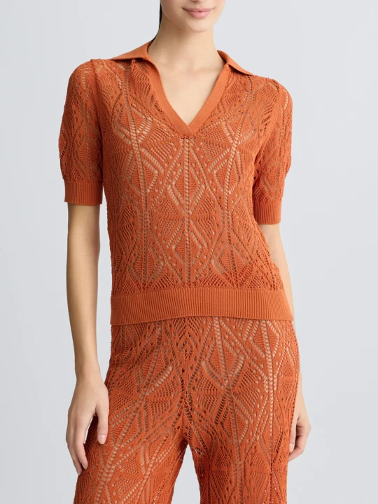 Zdjęcie produktu Liu Jo Cotton-blend Crochet Jumper Terracotta
