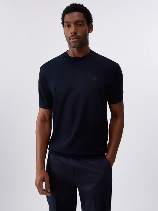 Zdjęcie produktu Liu Jo Cotton Crepe T-shirt Dark Blue