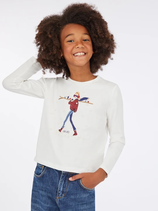 Zdjęcie produktu Liu Jo Cotton T-shirt With Print biały
