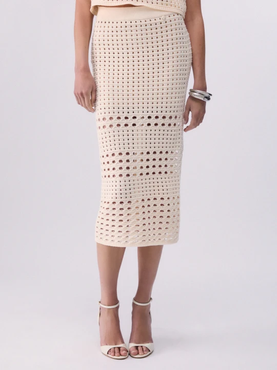 Zdjęcie produktu Liu Jo Crochet Midi Skirt biały